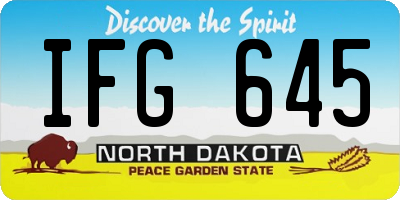 ND license plate IFG645