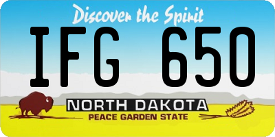 ND license plate IFG650