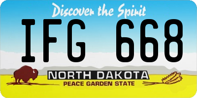 ND license plate IFG668