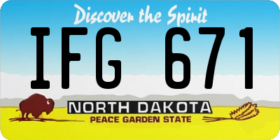 ND license plate IFG671