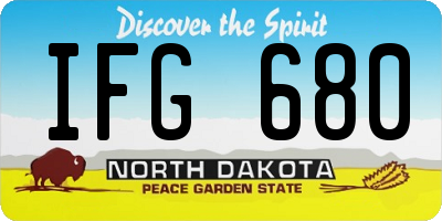ND license plate IFG680
