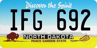ND license plate IFG692