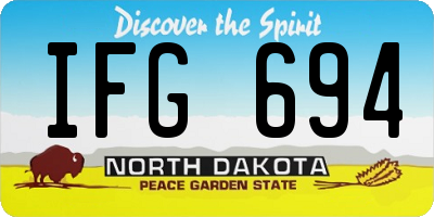 ND license plate IFG694