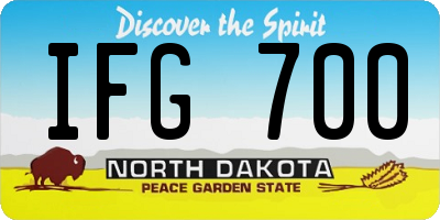 ND license plate IFG700