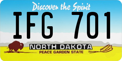 ND license plate IFG701