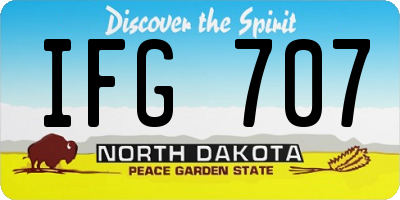 ND license plate IFG707