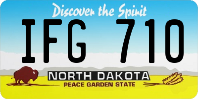 ND license plate IFG710
