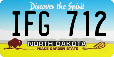 ND license plate IFG712