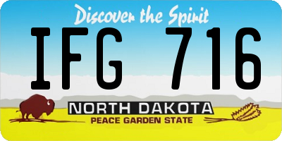 ND license plate IFG716