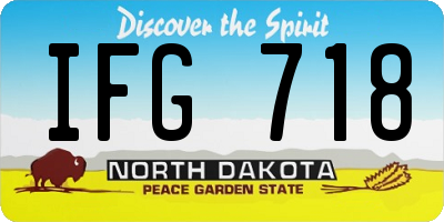 ND license plate IFG718