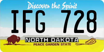 ND license plate IFG728
