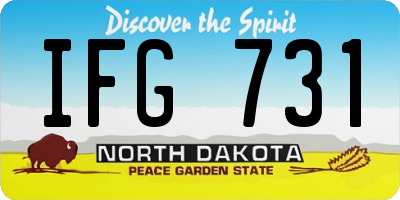 ND license plate IFG731