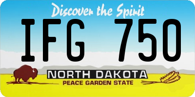 ND license plate IFG750