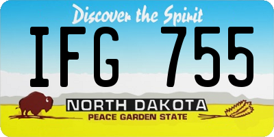 ND license plate IFG755