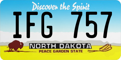 ND license plate IFG757