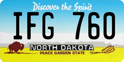 ND license plate IFG760