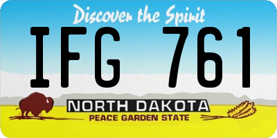 ND license plate IFG761
