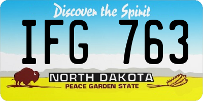 ND license plate IFG763