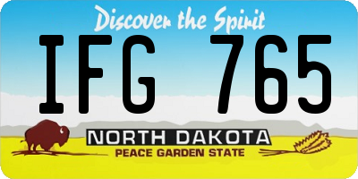 ND license plate IFG765