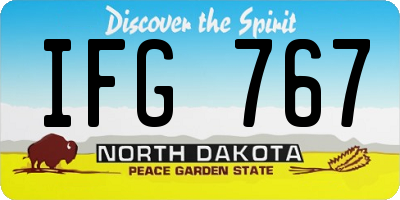 ND license plate IFG767
