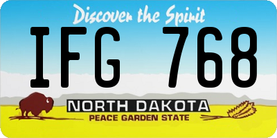 ND license plate IFG768
