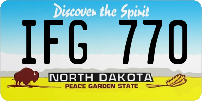 ND license plate IFG770