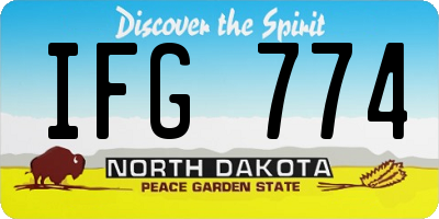ND license plate IFG774
