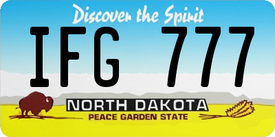 ND license plate IFG777