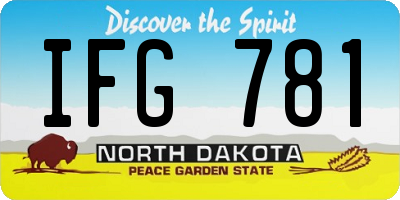 ND license plate IFG781