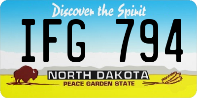 ND license plate IFG794