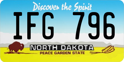 ND license plate IFG796