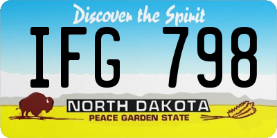 ND license plate IFG798
