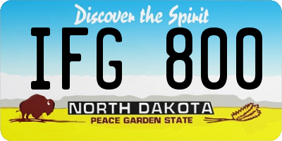 ND license plate IFG800