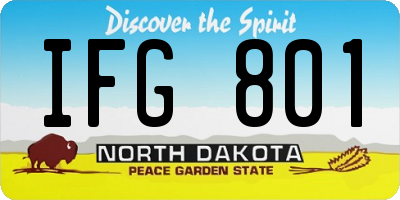 ND license plate IFG801