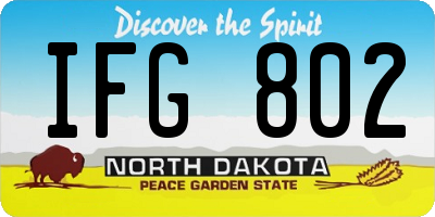 ND license plate IFG802