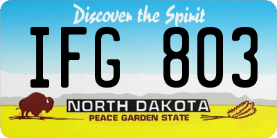 ND license plate IFG803
