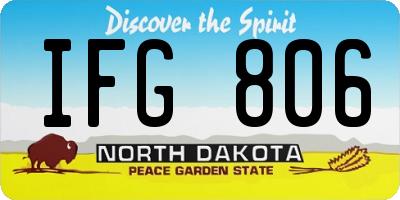 ND license plate IFG806