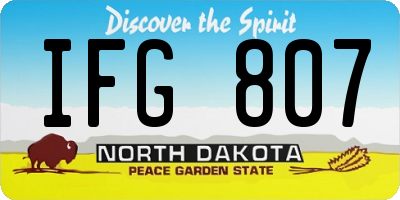 ND license plate IFG807