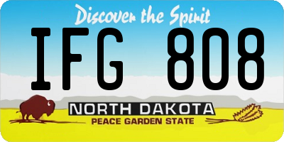 ND license plate IFG808