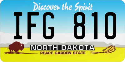 ND license plate IFG810