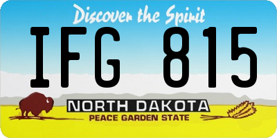 ND license plate IFG815