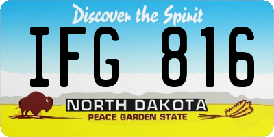 ND license plate IFG816
