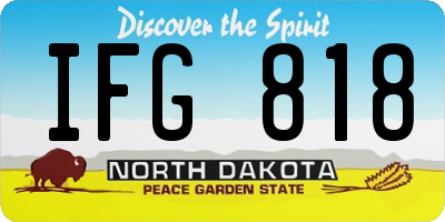 ND license plate IFG818