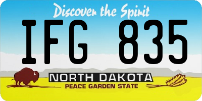 ND license plate IFG835