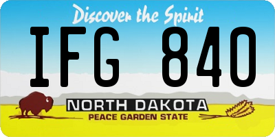 ND license plate IFG840