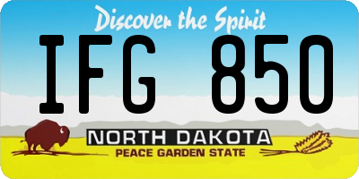 ND license plate IFG850