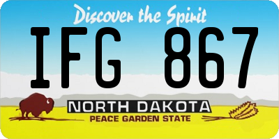 ND license plate IFG867