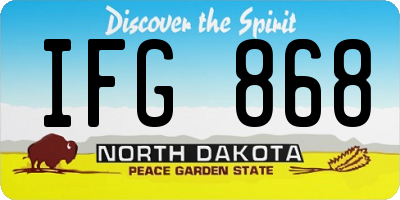 ND license plate IFG868