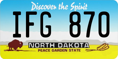 ND license plate IFG870