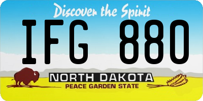 ND license plate IFG880